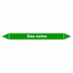 LOT DE 3 - MARQUEUR DE TUYAUTERIE - EAU USINE - NFX 08-105 - VINYLE LAMINÉ 355 X 37 MM