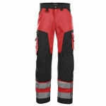 PANTALON HAUTE VISIBILITÉ ROUGE FLUORESCENT/NOIR TAILLE 38 - BLAKLADER