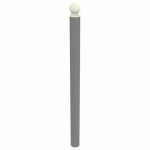 POTELET BOOPI PMR TÊTE BOULE MÉTAL HT 1.20M Ø90MM GRIS 9006 - BUTON DESIGN