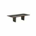 TABLE DE RÉUNION XENNON L.281 X P.140 CM AVEC INSERT EN CUIR - NOIR ÉBÈNE
