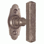 BOUTON SUR PLATINE BELLAC FER CÉMENTÉ PATINÉ VERNI - BOUVET - BO48PB7032