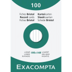 ÉTUI DE 100 FICHES BRISTOL LIGNÉE 105X148MM DE DIMENSION - EXACOMPTA