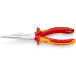 PINCE À BEC DEMI-ROND LONG ET COUPANTE ISOLÉE 1000V - LONGUEUR 200MM - CHROME - DISPO - KNI2616200T