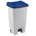 ROSSIGNOL POUBELLE MOBILE A PEDALE - 120 L - MOBILY - BLANC / BLEU