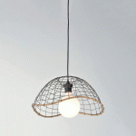 SUSPENSION FORME DÔME EN MÉTAL TRESSÉ ANTHRACITE - MANUTAN COLLECTIVITÉS