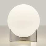TERZANI LAMPE À POSER OSCAR, COULEUR NICKEL, Ø 20 CM, VERRE OPALE