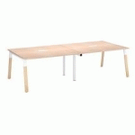 EXTENSION TABLE DE RÉUNION CHÊNE CLAIR L 140 X P 126 CM - PIÉTEMENT MÉTAL ET BOIS - ARCH