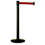 LOT DE 2 BARRIÈRES DE DÉLIMITATION À CEINTURE RETRACTABLE SUR SOCLE PACEO - GRIS MANGANESE - SANGLE ROUGE 3M