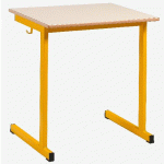 TABLE FIXE DICO PLATEAU 70 X 50 CM CHANTS PLAQUÉS - T6 - PIÉTEMENT ROUGE - MANUTAN COLLECTIVITÉS