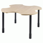 TABLE PMR Ø 140 CM RÉGLABLE STRATIFIÉ - ÉRABLE/NOIR - SUNSET CREATION