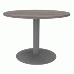 TABLE RÉUNION PIED CENTRAL MÉTAL Ø 100 CM CÈDRE / ALU - BURONOMIC