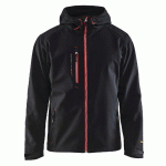 VESTE SOFTSHELL À CAPUCHE NOIR/ROUGE TAILLE XL - MANUTAN COLLECTIVITÉS