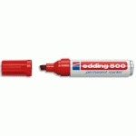MARQUEUR EDDING 500 PERMANENT- CORPS ALUMINIUM- POINTE BISEAUTEE - COLORIS ROUGE