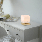 PAUL NEUHAUS LAMPE DE TABLE LED DADOA, LAITON, VERRE, INTENSITÉ VARIABLE