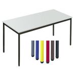 TABLE POLYVALENTE RECTANGLE - L. 160 X P. 80 CM - PLATEAU GRIS - PIEDS ROUGE