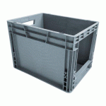 BAC DE STOKAGE GERBABLE NORME EUROPE AVEC PAROI OUVERTE SUR LE CÔTÉ - 25 LITRES