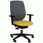 FAUTEUIL OKAY ASSISE TISSU B01/010 JAUNE RÉSILLE EN NOIR - QUADRIFOGLIO