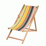 LOT DE 2 CHILIENNES XL PLIANTES - 100 % COTON - BOIS HÊTRE - MULTICOLORE - GOURBY AVRIL PARIS