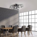 PAUL NEUHAUS PLAFONNIER ICICLE, À 4 LAMPES, NOIR