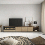 SKRAUT HOME - MEUBLE TV, BANC TÉLÉ, 310X50X37 CM, POUR LES TV JUSQU