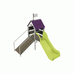 STRUCTURE FRIPOUNETTE BABY-GLISSE - ACIER - SCELL - POLY - GRIS/PRUNE-WIKI CAT - MANUTAN COLLECTIVITÉS