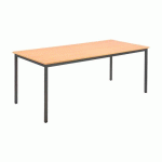 TABLE DE BUREAU MULTI-USAGE ÉCO CHÊNE CLAIR 180 X 80 CM PIÈTEMENT GRIS