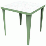 TABLE RÉUNION ENSEMBLE BLANC/VERT OLIVE - LALALA