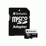 VERBATIM PREMIUM 64 GO MICROSDXC CLASSE 10