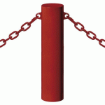 BORNE BARCELONE Ø 16 CM 2 ANNEAUX - ZINC ROUGE FONCÉ 3004 - PROCITY