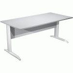 BUREAU DROIT PIEDS L EN MÉTAL FAST - 160 CM - GRIS - BLANC