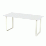 BUREAU SQUARE 200 X 80 X 75 CM DESIGN DROIT BLANC