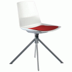 CHAISE CLUE PIED PIVOTANT MÉTAL CHROMÉ COUSSIN ROUGE - QUADRIFOGLIO