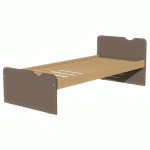 LIT IDENTITÉ SOMMIER LATTES 90X200 FORME DÉCO ARGENT/BRUN - MANUTAN COLLECTIVITÉS