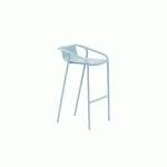 LOT DE 2 - TABOURET BAR EN ALUMINIUM OUDON - BLEU CLAIR - INTÉRIEUR & EXTÉRIEUR