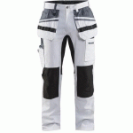 PANTALON DE TRAVAIL PEINTRE STRETCH BLANC/NOIR TAILLE 46C - BLAKLADER