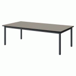 TABLE MALIBU 160X80 T1 4P STR ANTIB GRIS U727/NOIR GRIS 7016