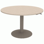 TABLE MANO RÉGLABLE Ø120 STRAT ABS ÉRABLE GOTLAND/NOISETTE - MOBIDECOR