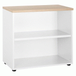 BIBLIOTHÈQUE BASSE L 80 X P 45 X H 75,5 CM SQUADRA TOP CHÊNE CLAIR