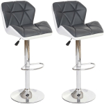 JAMAIS UTILISÉ] 2X TABOURET DE BAR HAMILTON, CHAISE DE COMPTOIR, BOIS, SIMILICUIR, ROTATIF GRIS - GREY