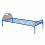 LIT TÊTE MÉTAL/PANNEAU BÉTON ALBA SOMMIER TREILLIS 80X200 COLORIS RAL 5015 BLEU - MANUTAN COLLECTIVITÉS