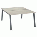 PÔLE DE 2 BUREAUX DROITS CHÊNE GRIS L 140 X P 80 CM PIÉTEMENT MÉTAL ANTHRACITE - ARCH