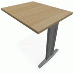 RETOUR SUSPENDU DROITE 80X60 CM PIED I GRIS ALU/CHÊNE CLAIR - EOL