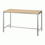 TABLE HAUTE BOXY H 107 X L 180 X 80 CM CHÊNE PIÉTEMENT MÉTAL ALUMINIUM