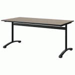 TABLE MALIBU 160X80 T5 DL STRA CHÊNE 1146/NOIR NOIR 9005