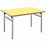 TABLE PLIANTE 4 PIEDS 120 X 80 CM T6 STRAT ABS JAUNE/ALU