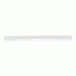 BAGUETTE RELIURE ANNEAUX PLASTIQUE PAVO 19 MM BLANCHE - BOÎTE DE 100