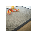 DÉCOWEB - TAPIS TISSÉ PLAT - JAVA CHEVRON SILVER - GANSE COTON NOIR - 80 X 150 CM