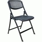 LOT DE 4 CHAISES PLIANTES NET PIÈTEMENT GRIS COLORIS NOIR - MANUTAN COLLECTIVITÉS