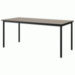 TABLE MALIBU 180X80 T6 4P STRA CHÊNE 1146/NOIR NOIR 9005 - MANUTAN EXPERT