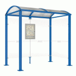 ABRI BUS VOÛTE 2.50 M - 1 BARDAGE LATÉRAL - BLEU 5010 - PROCITY